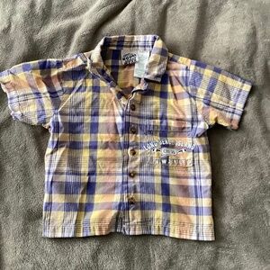 Boy Plaid Shirt Size 3T Jersey Shore LBI Yellow Blue Rare